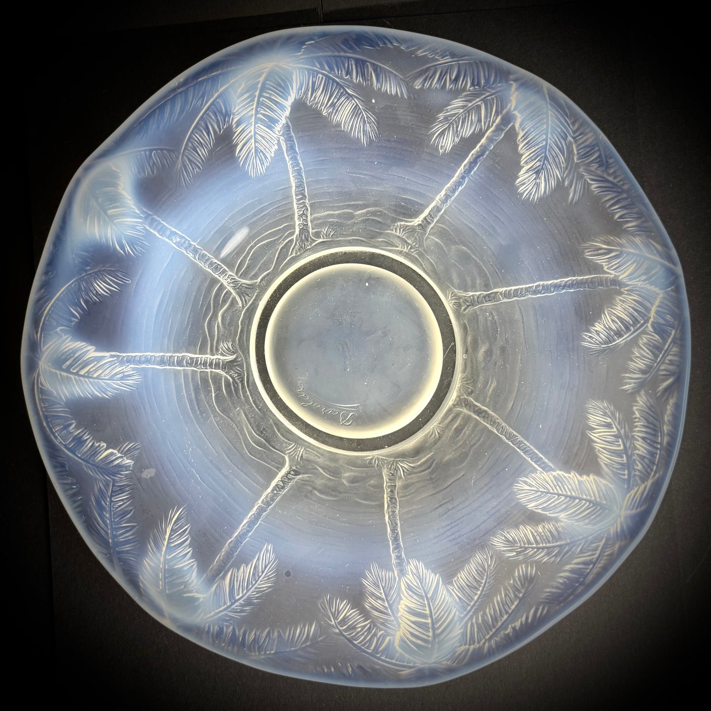 Opalescent Art Deco ‘Barolac’ Glass Dish by the Joseph Inwald Glass Works