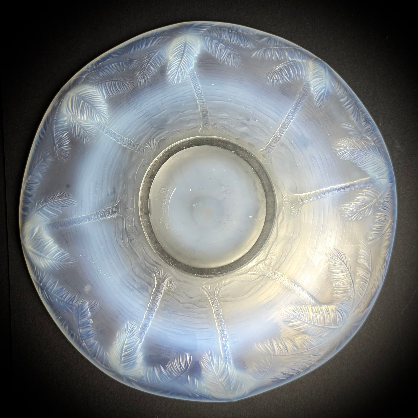Opalescent Art Deco ‘Barolac’ Glass Dish by the Joseph Inwald Glass Works