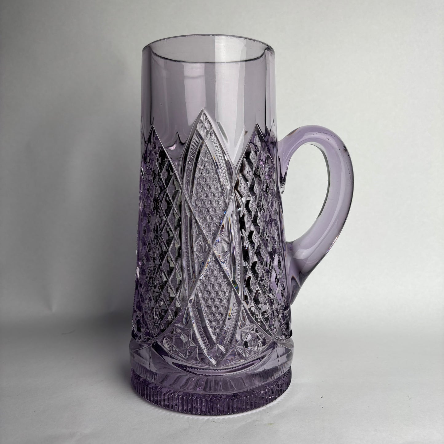 Large Amethyst Glass Jug by Crown Crystal Glass Australia