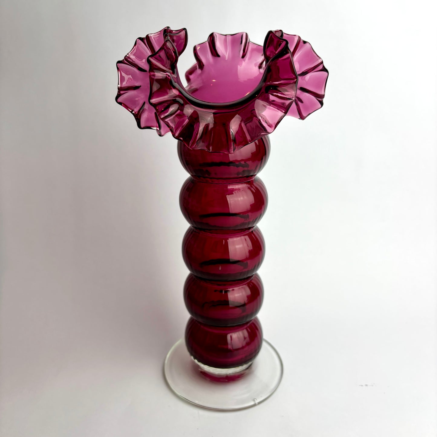 Victorian Cranberry Glass Tall Vase c.1890