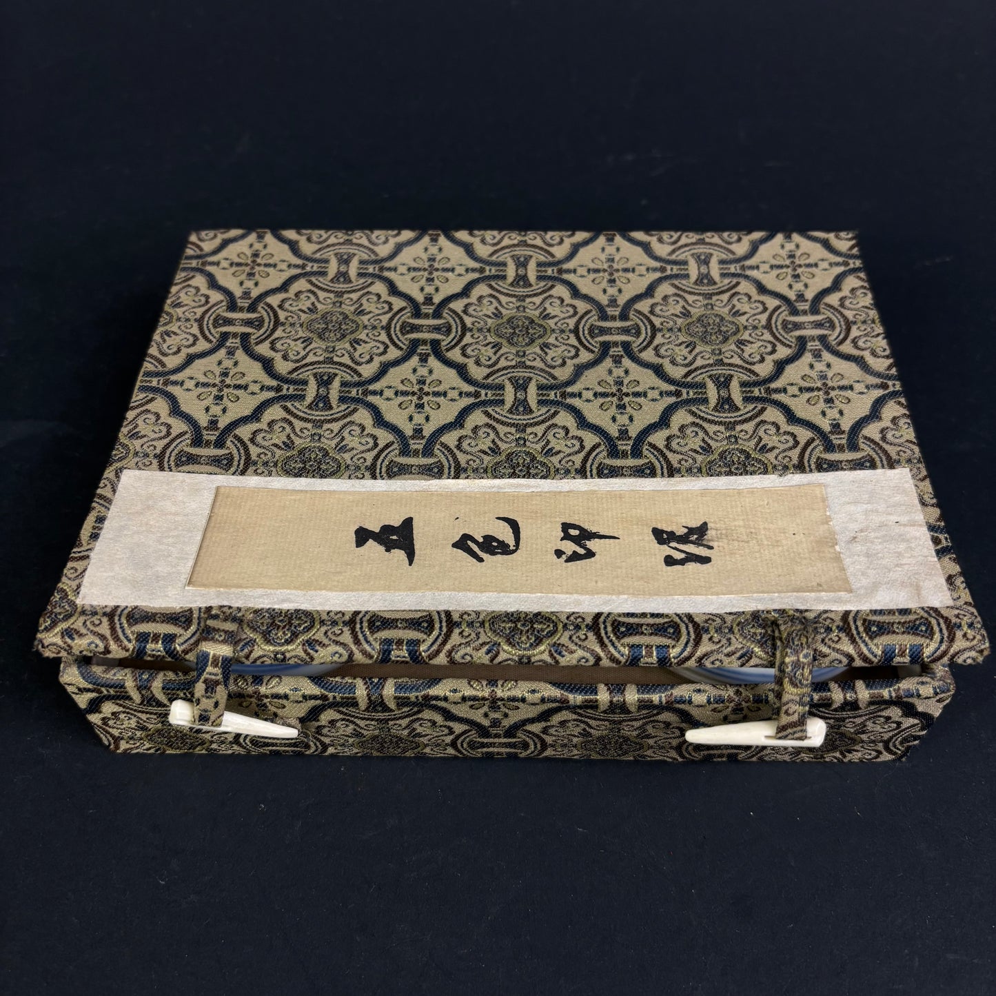 Antique Chinese Porcelain Ink Paste Box Set with Silk Presentation Case – Five Dragons