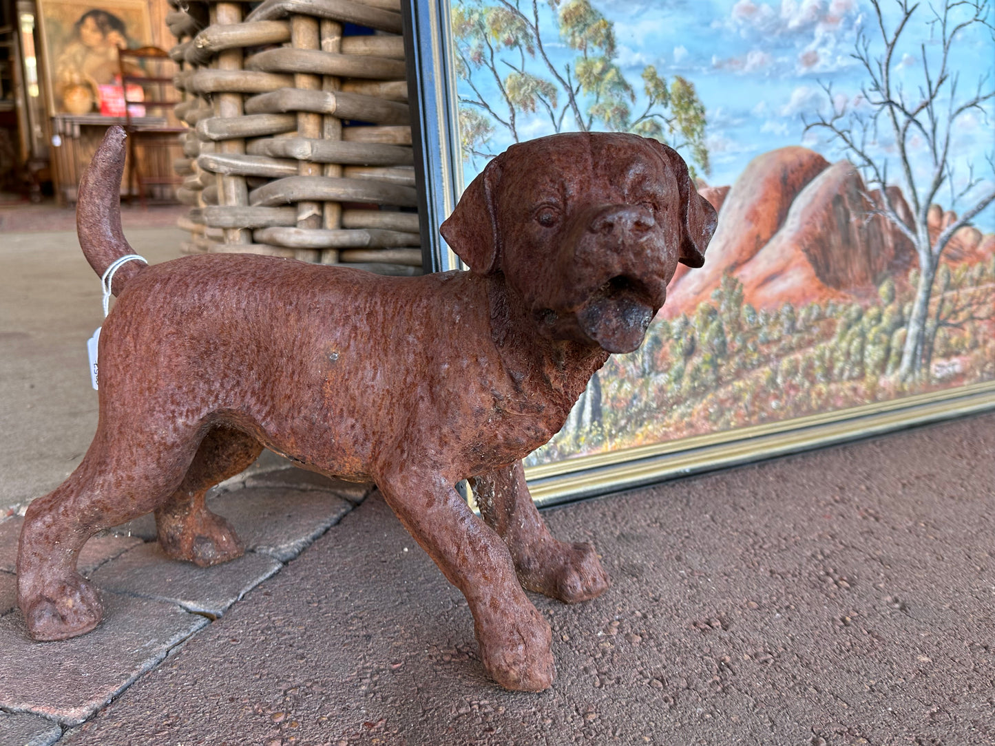 Cast iron puppy dog (rust finish)