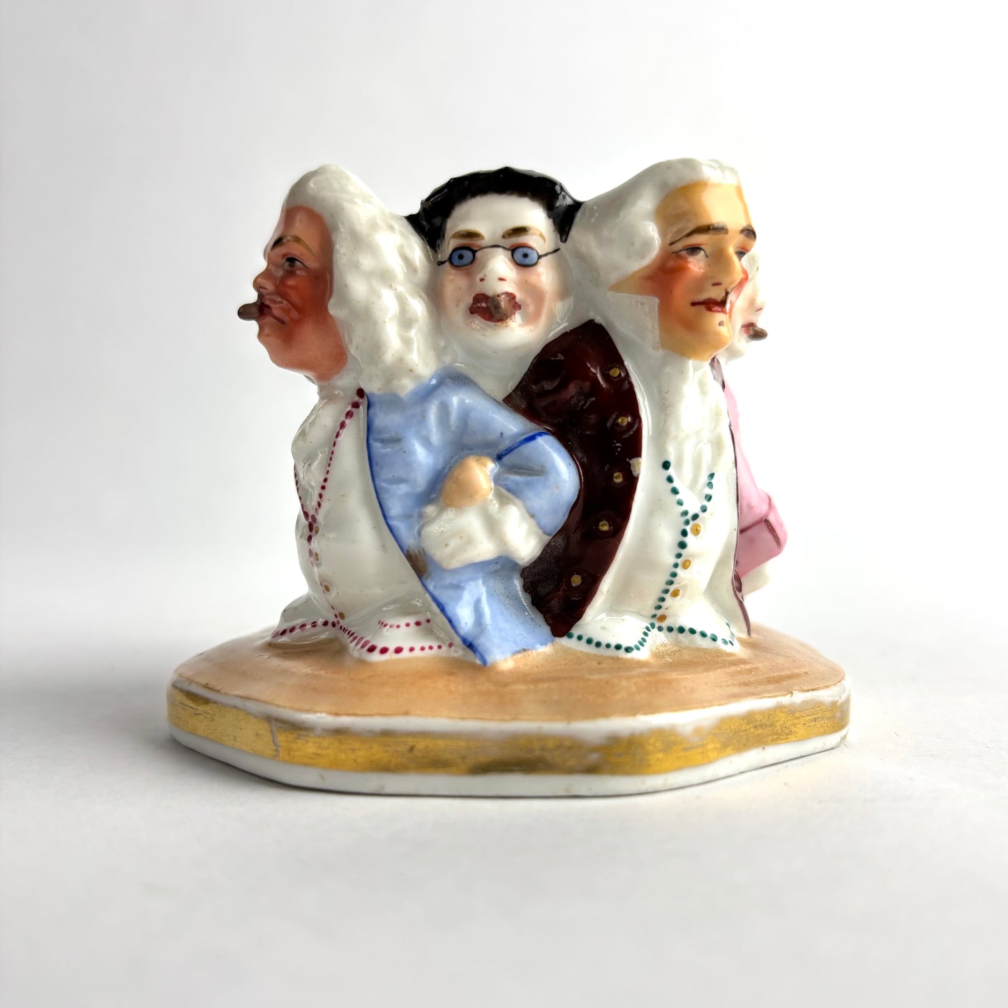 Rare Hubel and Co. Georgian Gentlemen Porcelain Pen Holder