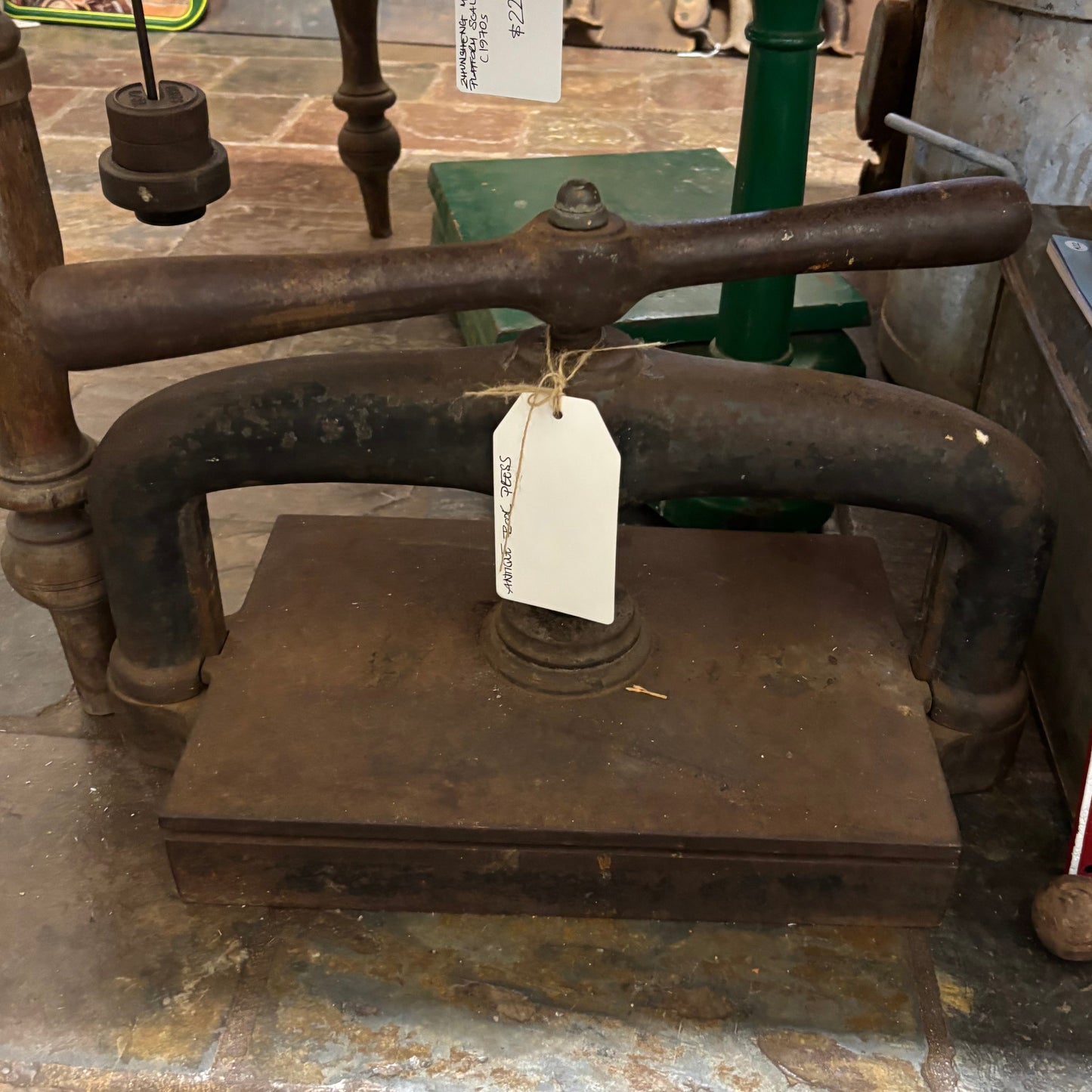 Antique Cast Iron Book Press – Victorian Screw Press