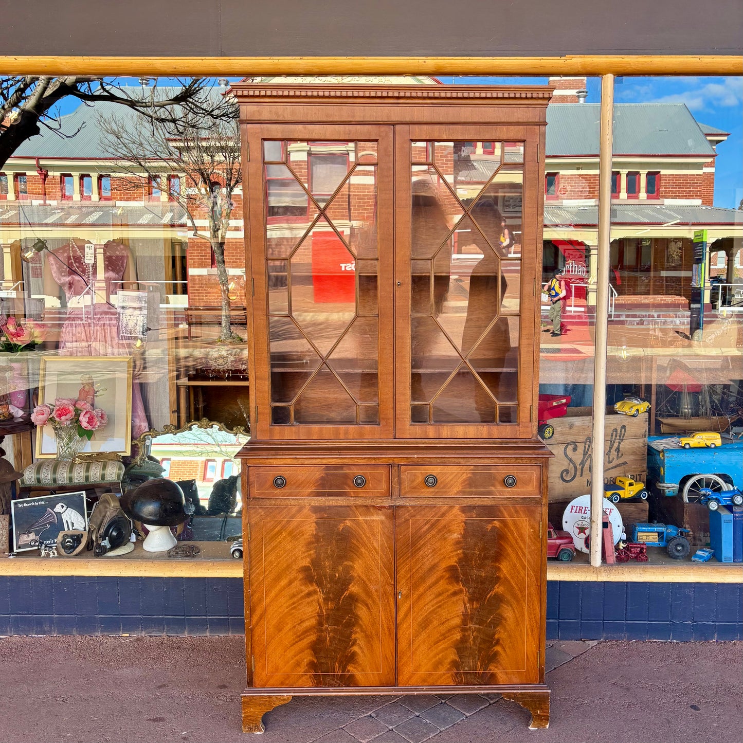 Vintage Mahogany Cabinet with Astragal Doors