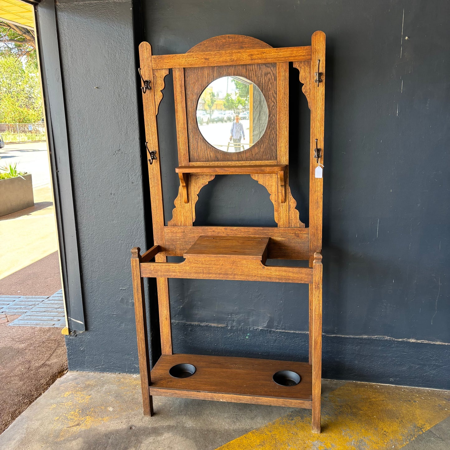 Edwardian Oak Hall Stand