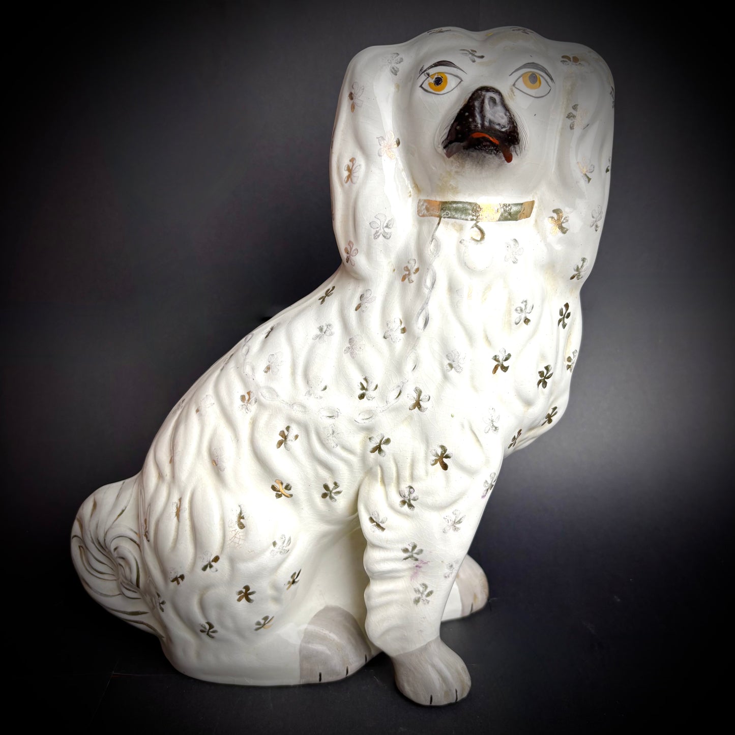 Pair of large antique Staffordshire Spaniels