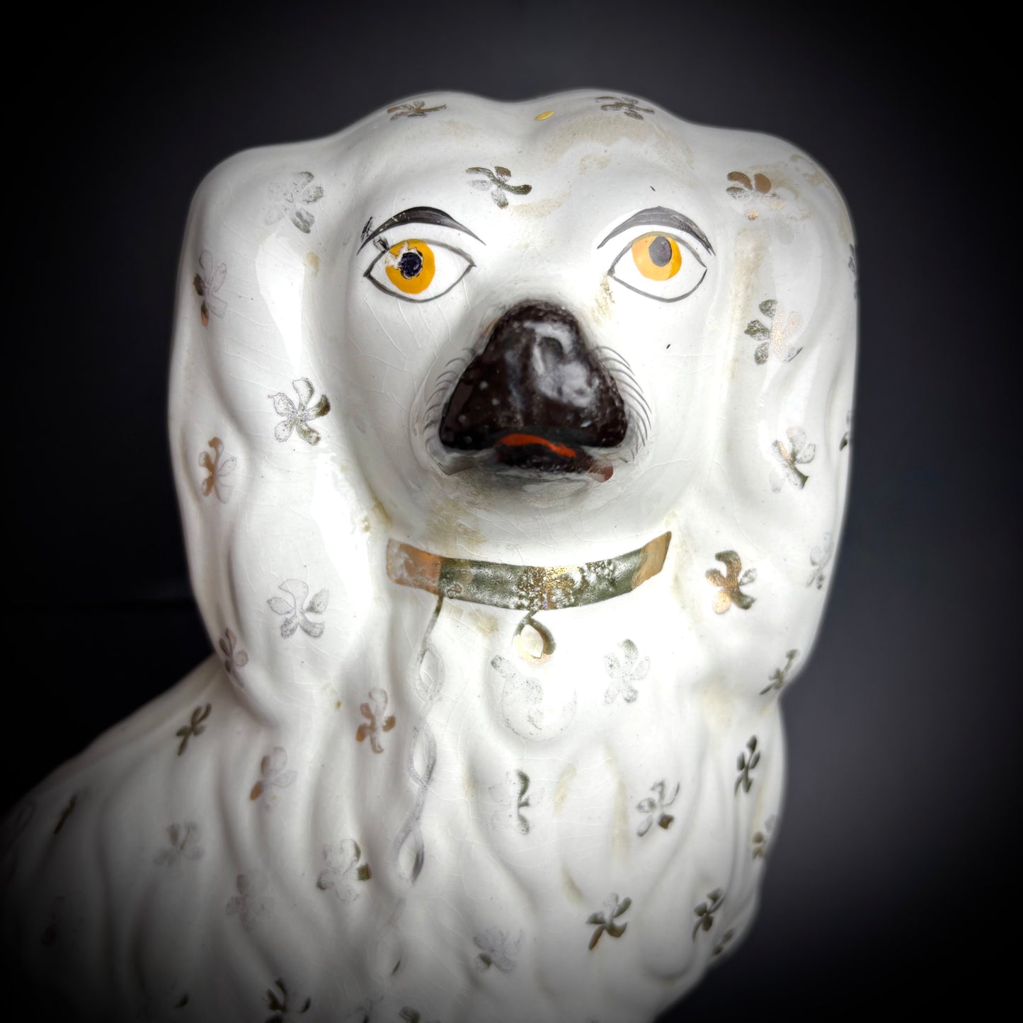 Pair of large antique Staffordshire Spaniels