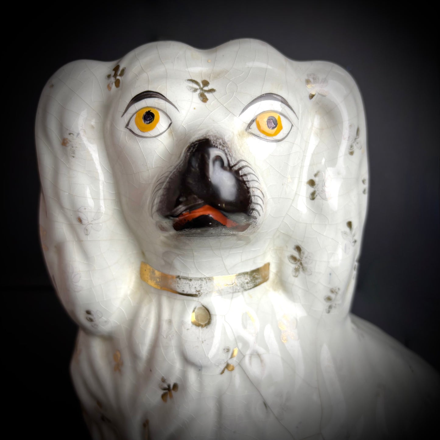 Pair of large antique Staffordshire Spaniels