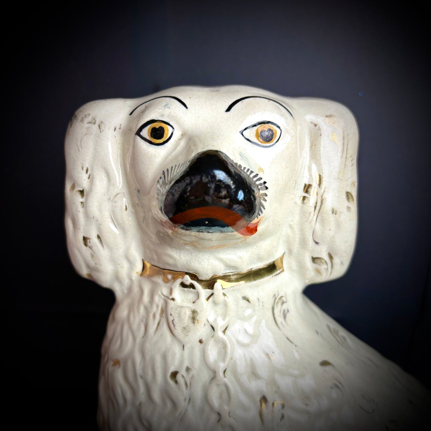 Pair of large antique Staffordshire Spaniels
