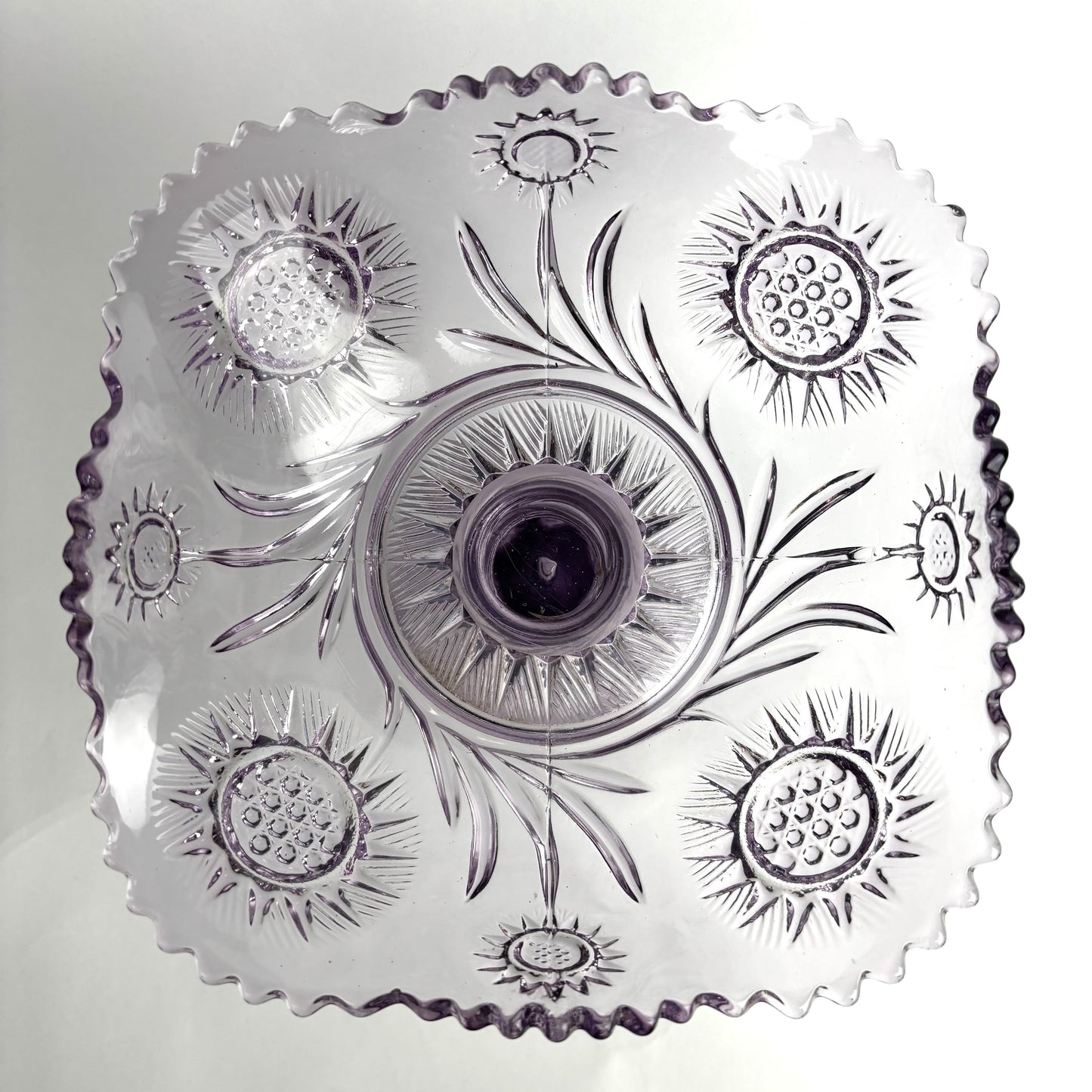 Vintage Crown Crystal Glass Australia amethyst comport