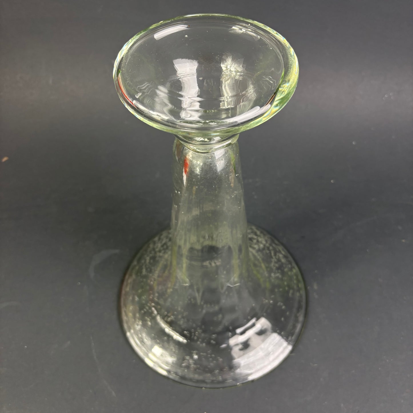 Vintage Hand-Blown Bubble Glass Trumpet Vase – 30cm