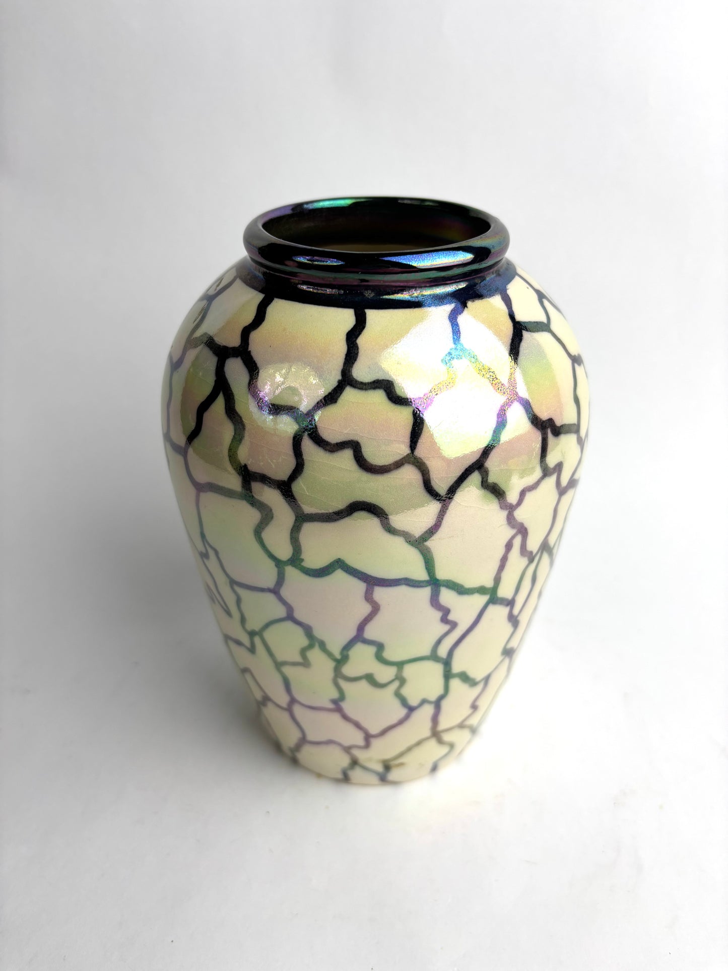 Scarce Wembley Ware Crackle lustre vase