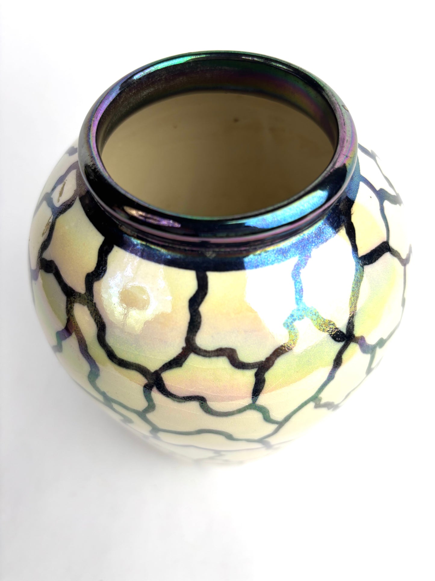 Scarce Wembley Ware Crackle lustre vase