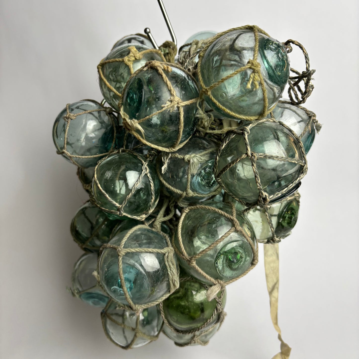 Vintage Japanese Glass Fishing Float Cluster – Hand Blown Nautical Net Floats