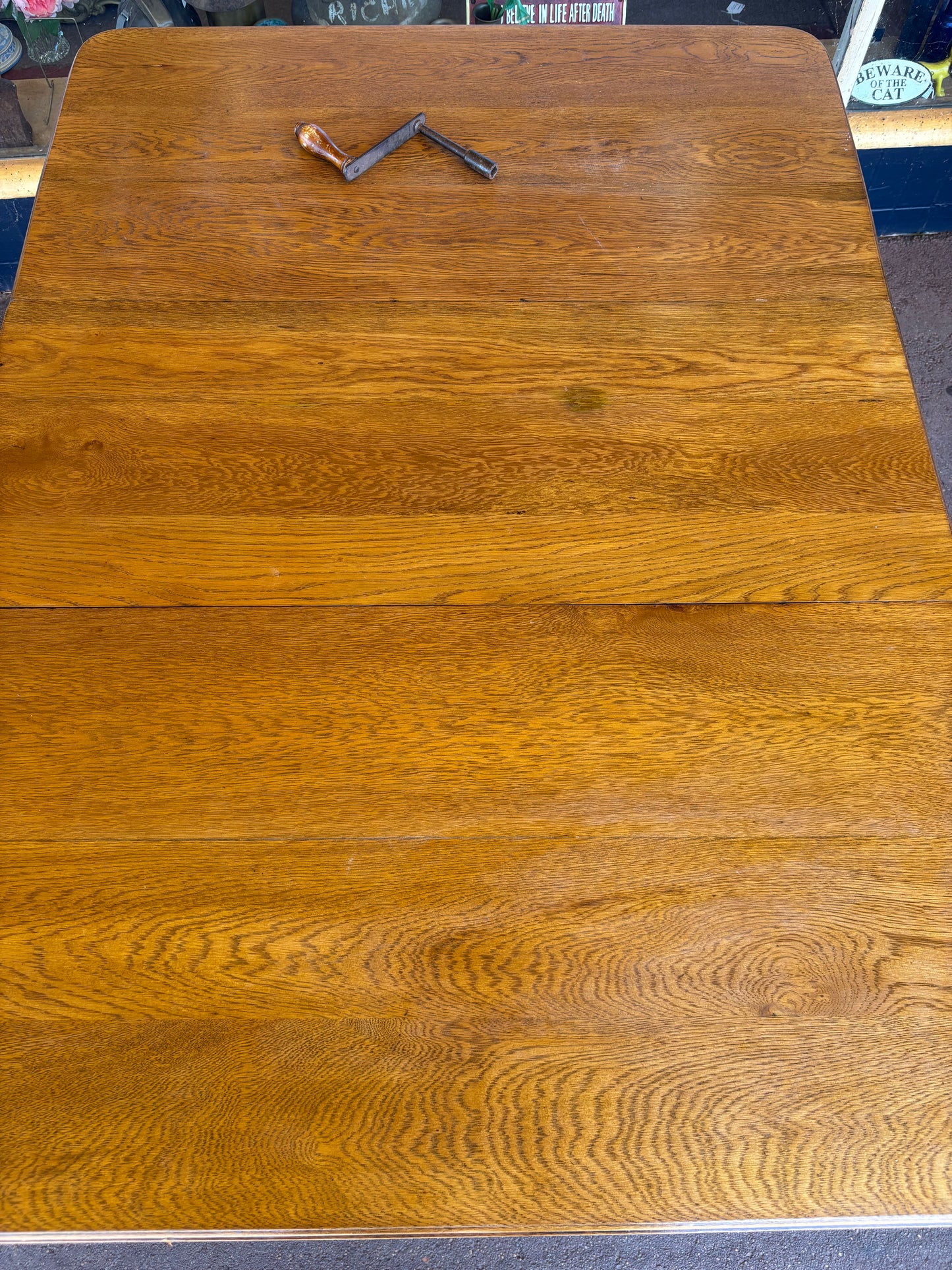 Victorian oak extension dining table
