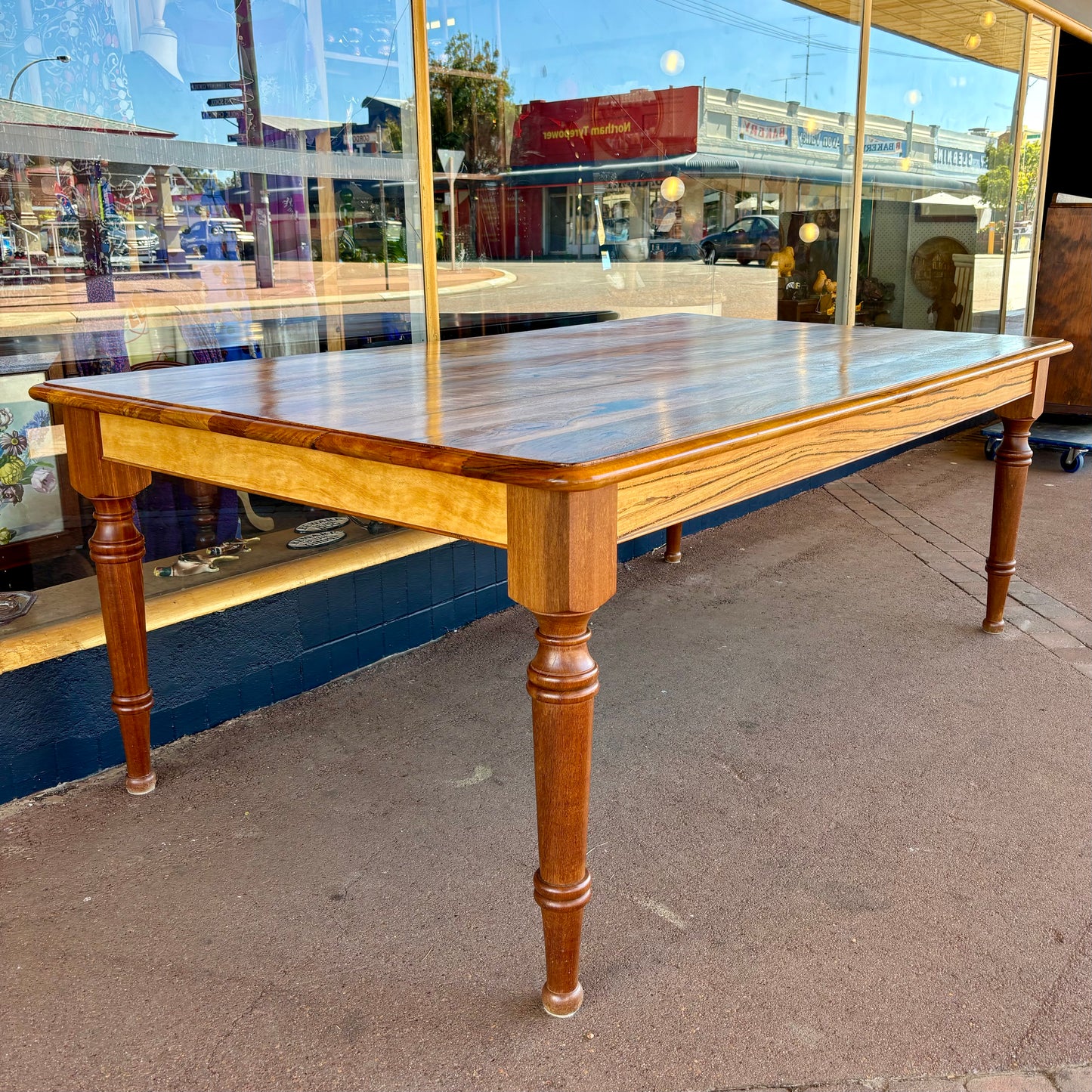 Large Custom-Made Marri Dining Table with Wandoo Legs – 2.1m x 1.18m