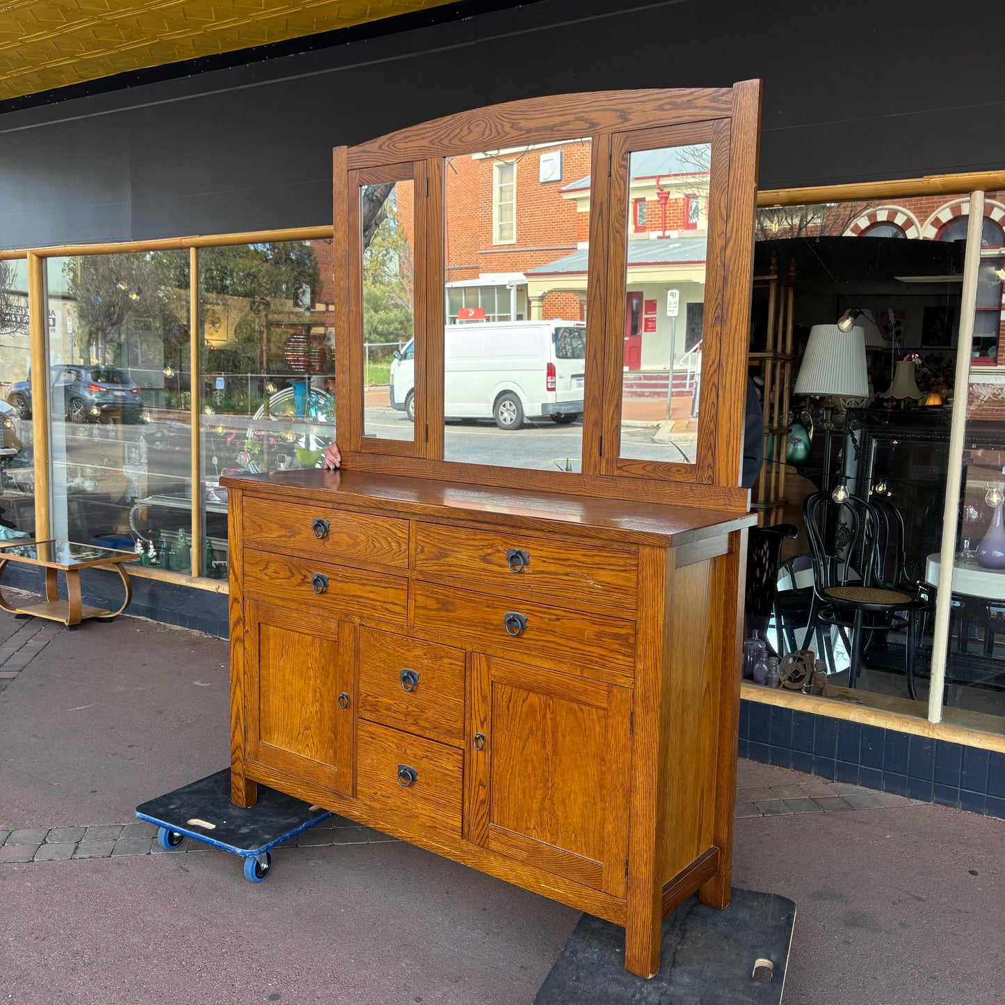 Solid Oak "Matisse" 8-Drawer Dresser with Mirror