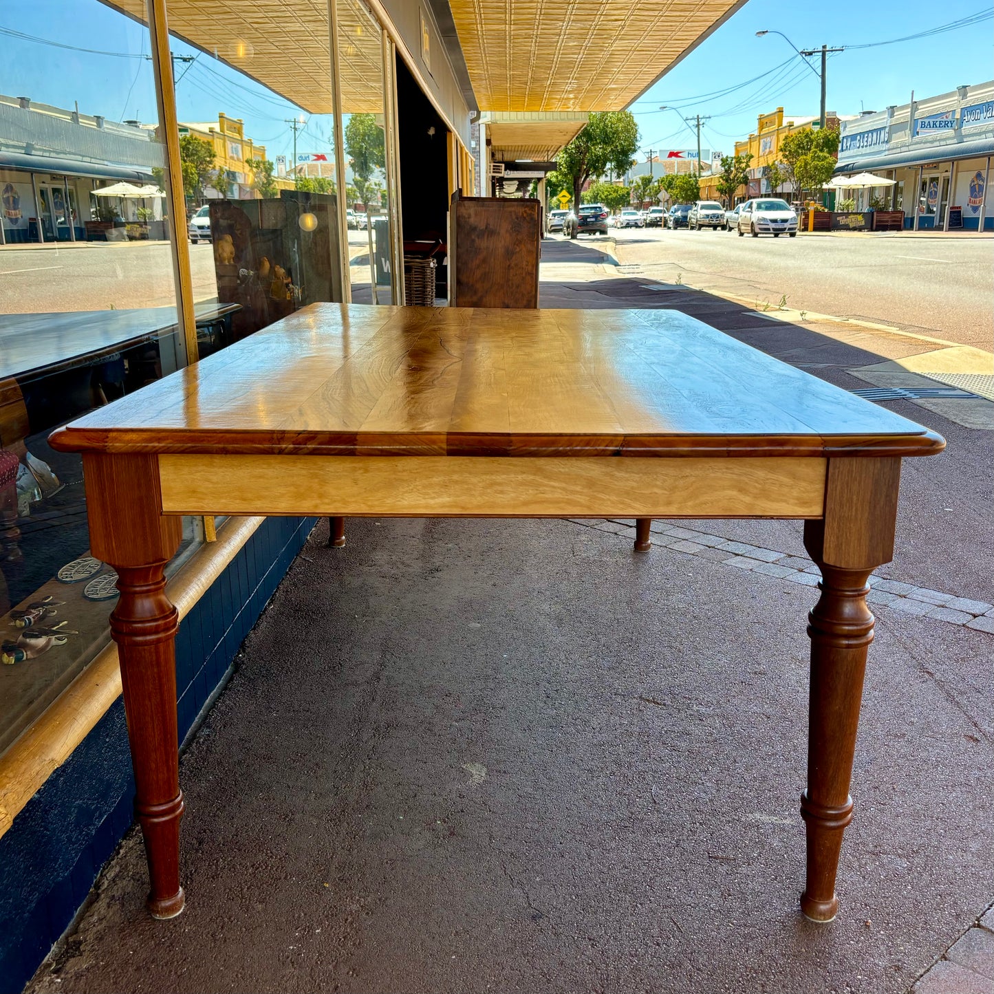 Large Custom-Made Marri Dining Table with Wandoo Legs – 2.1m x 1.18m