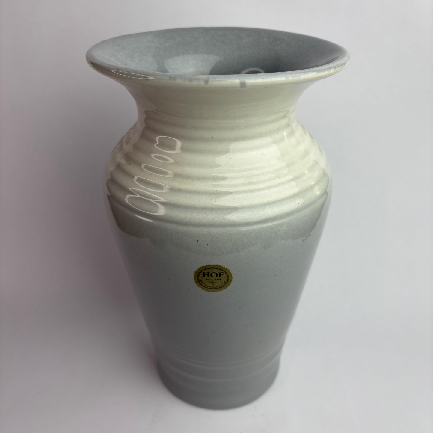 Höf Pottery Vase – 28cm – Blue Grey Glaze – Western Australia