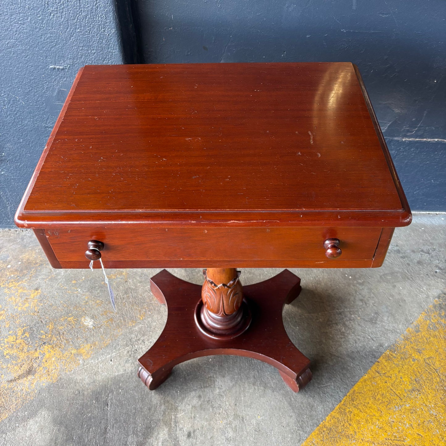 Colonial Style Reproduction Cedar Side Table with Drawer