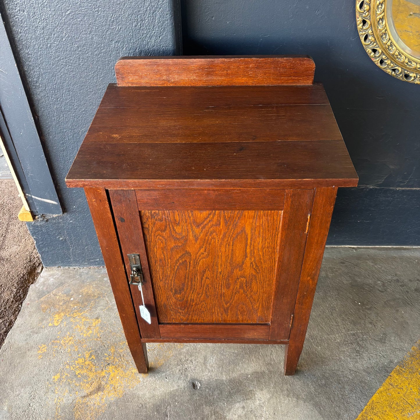 Vintage Stained Oak Bedside Cabinet c.1930–50