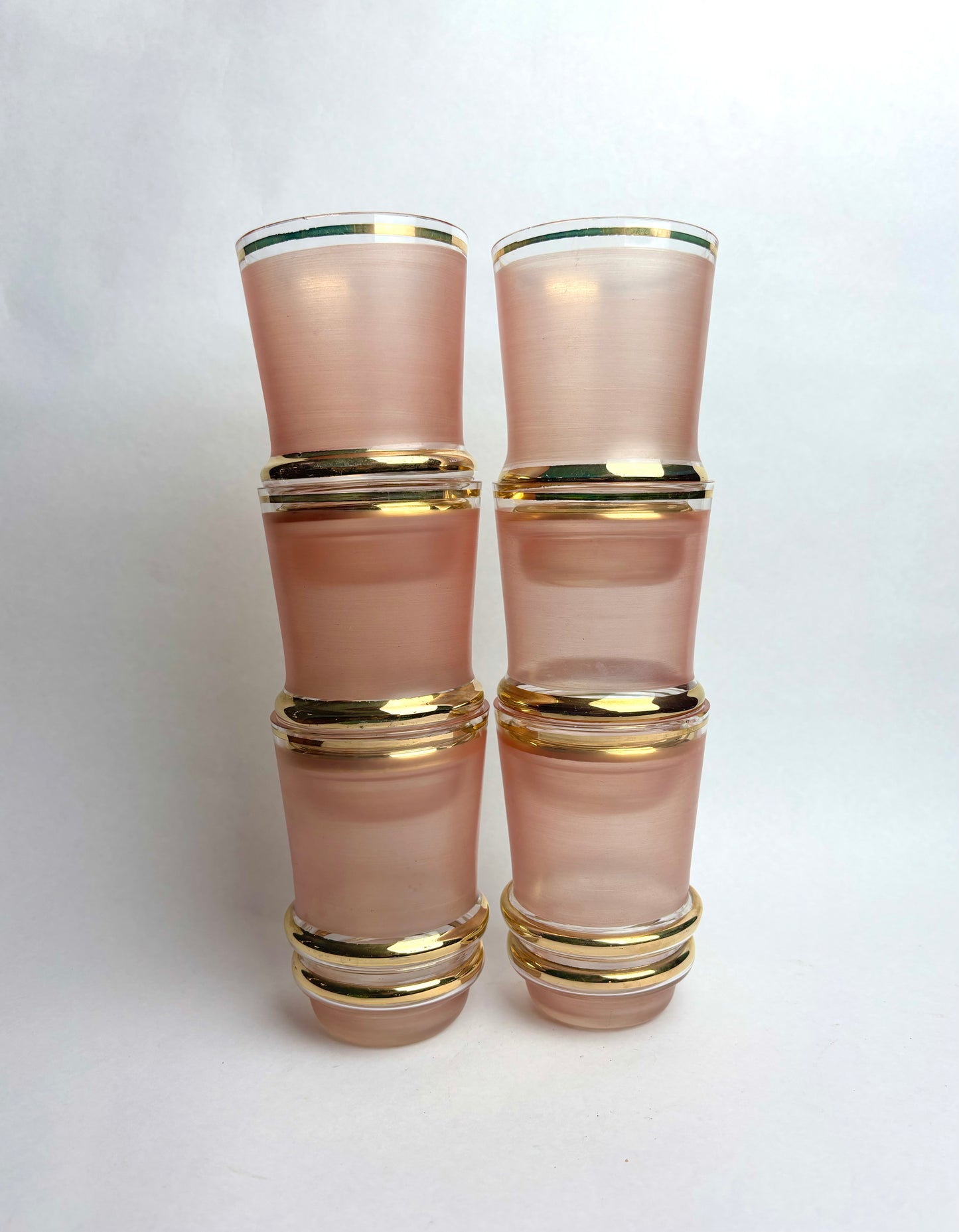Retro pink and gold drinks set