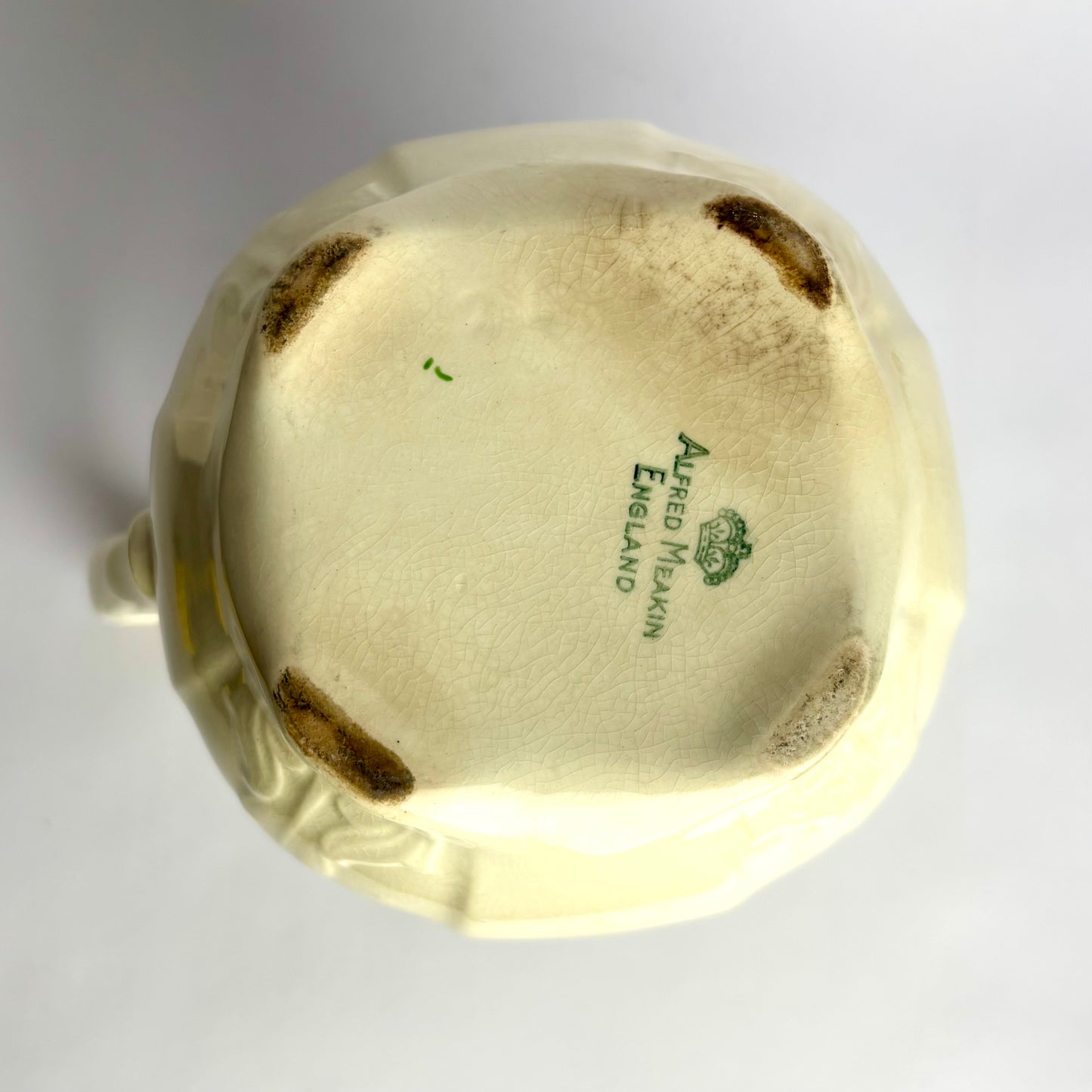 Large Vintage Alfred Meakin Floral Water Jug – Gilt Handle – England c1940s