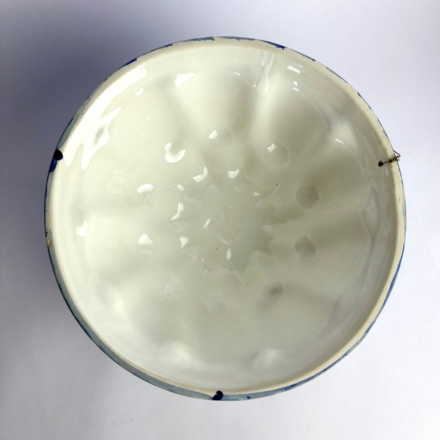Vintage Blue & White Ceramic Jelly Mould / Wall Pudding Bowl – Mediterranean Pottery