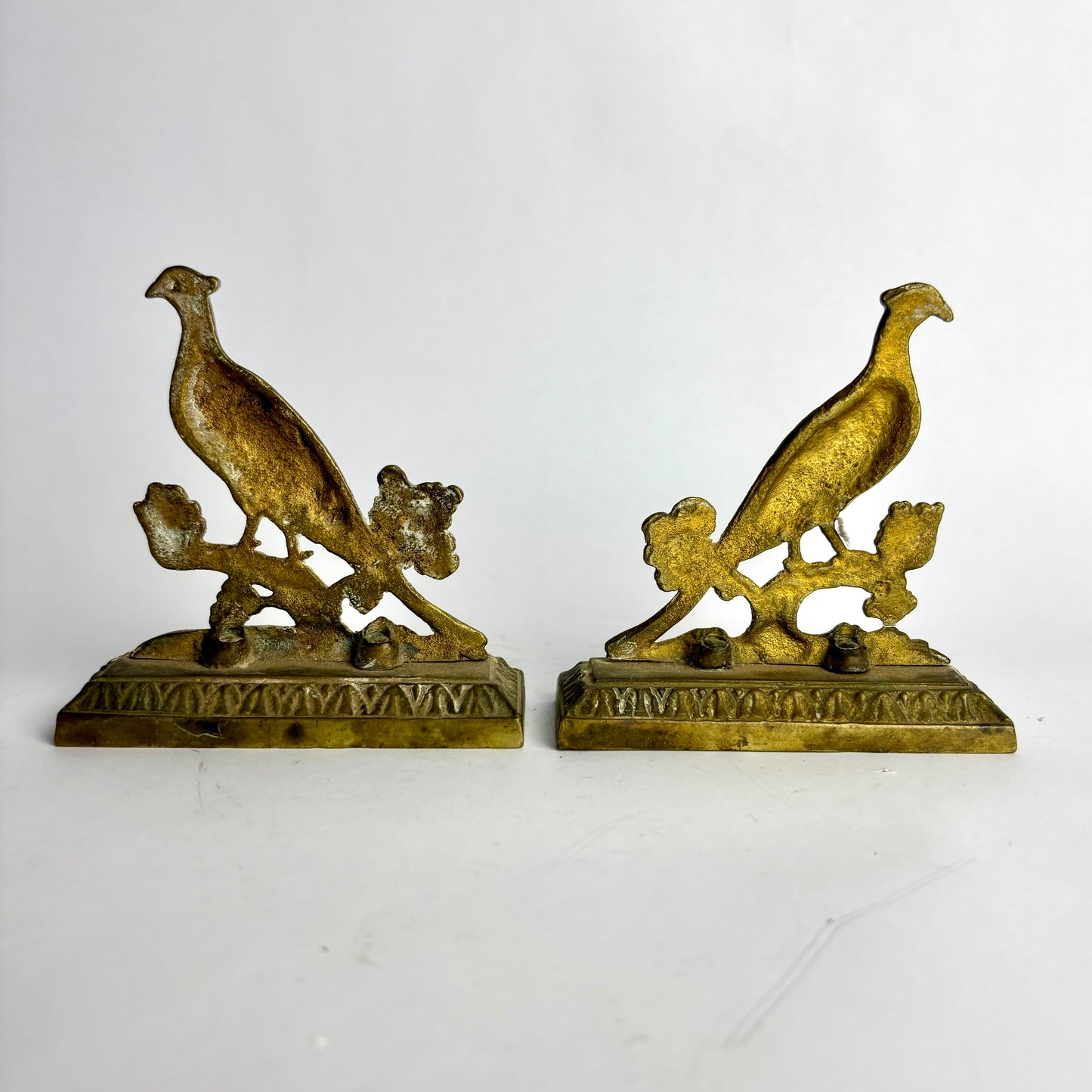 Vintage Brass Pheasant Bookends (Small)