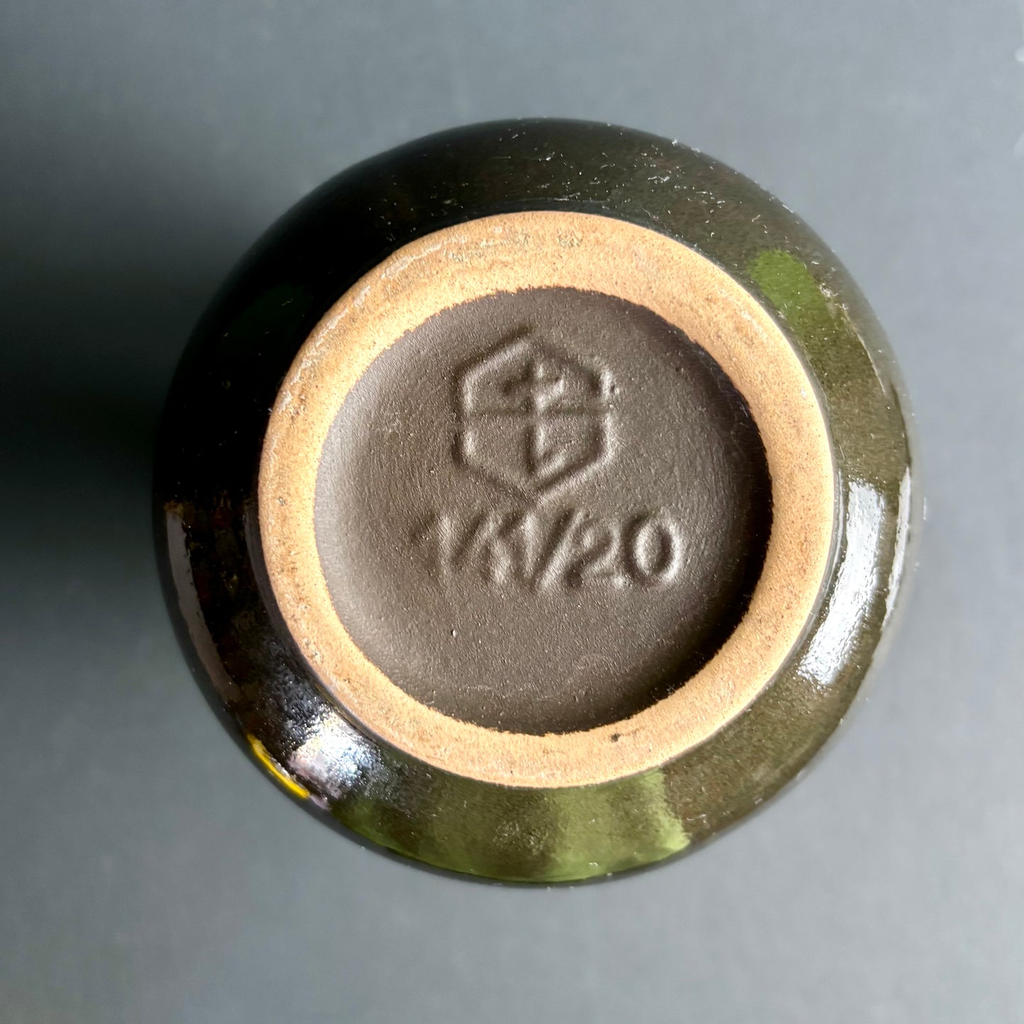 Bay Keramik West German Pottery Vase – Blue Drip Glaze – Model 44/20 – Fat Lava Era – 20 cm