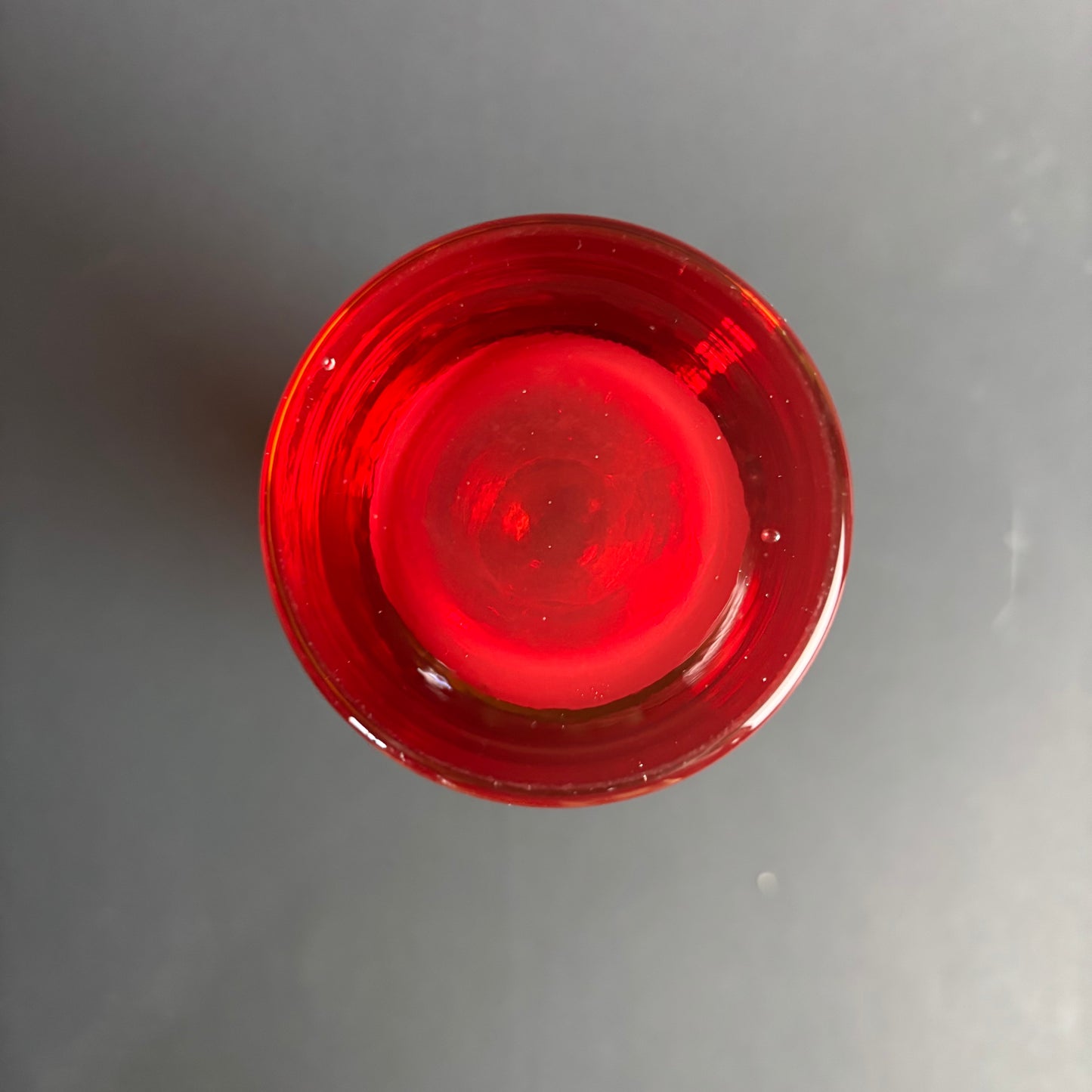 Mid Century Red Glass Vase Scandinavian Style Tall Art Glass Retro 27cm