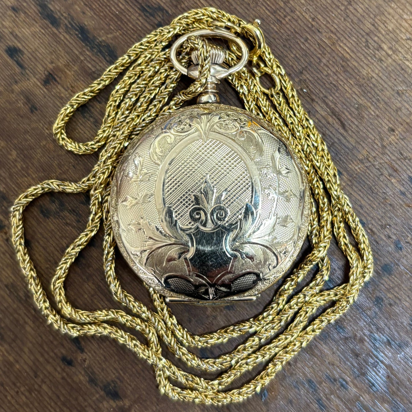 Ladies' Elgin gold-filled hunter pocket watch with chain