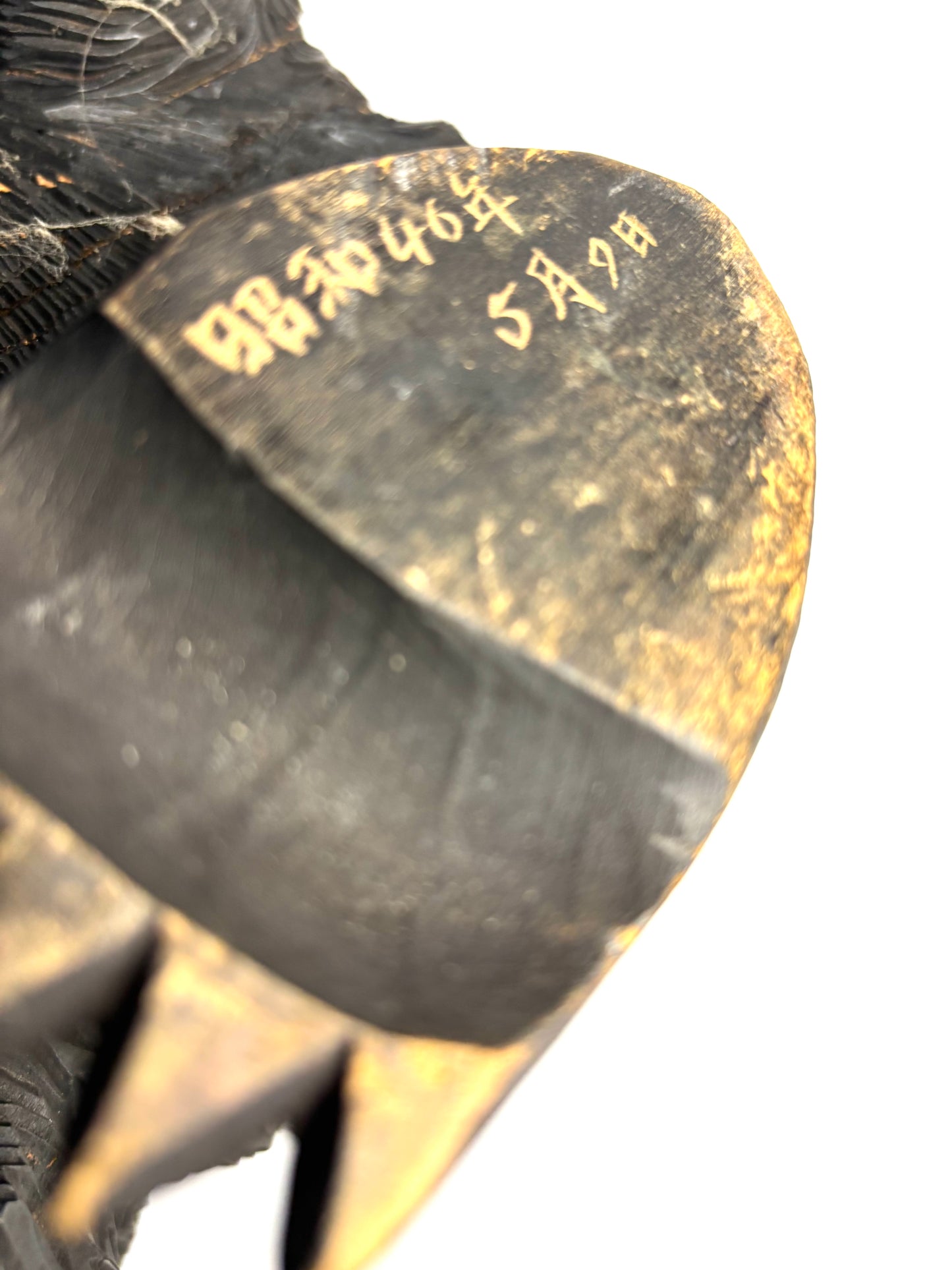 Large hand carved timber Japanese Hokkaido Bear figurine (42cm long)