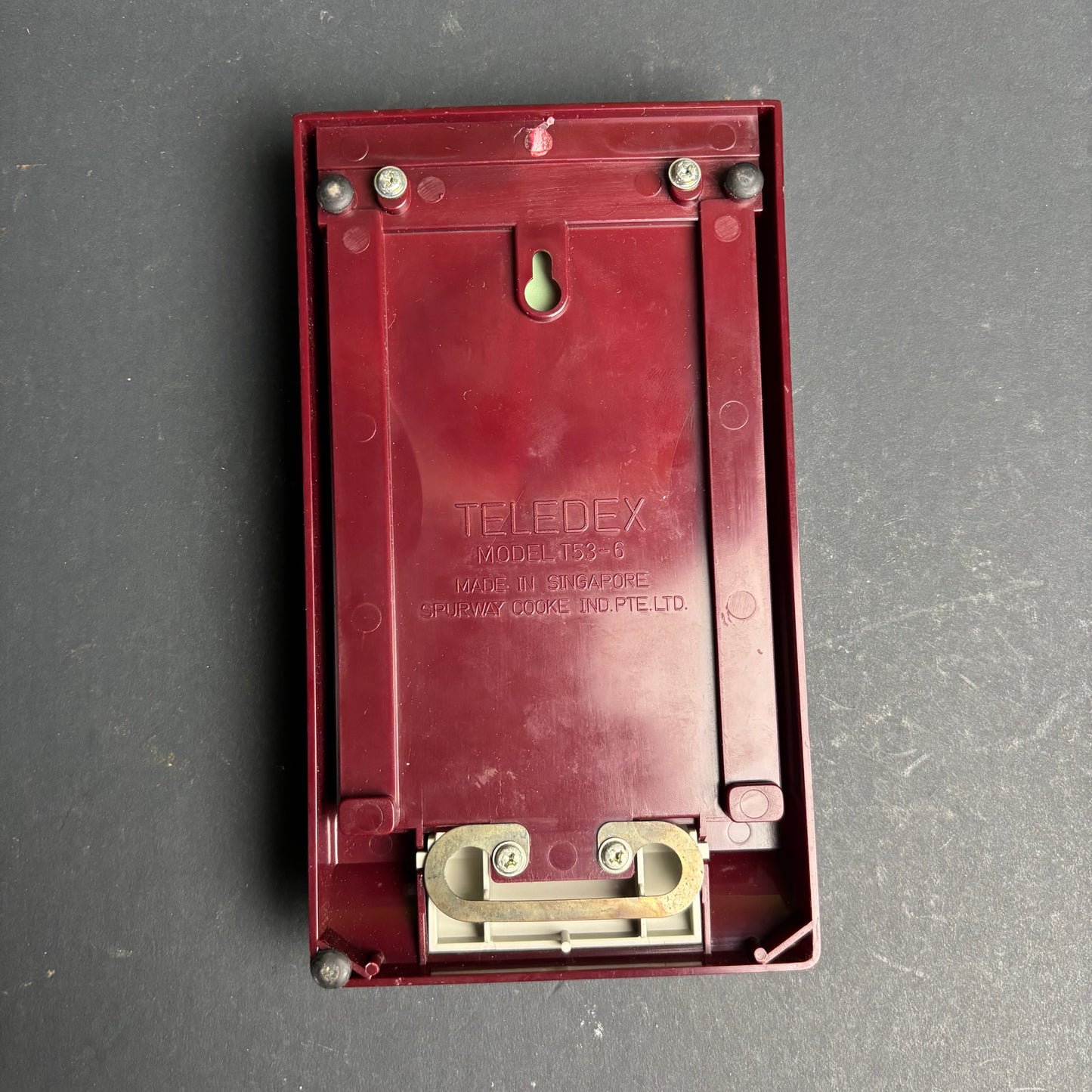 Vintage Teledex Desk Address Index – Burgundy & Cream – Model T53-6