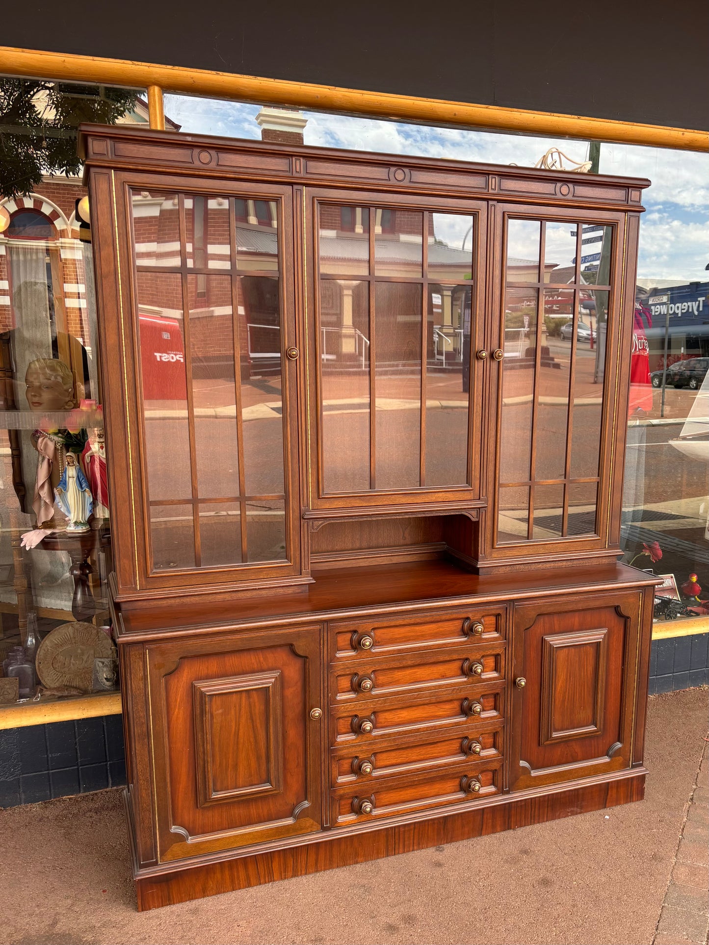 Vintage glazed top buffet sideboard