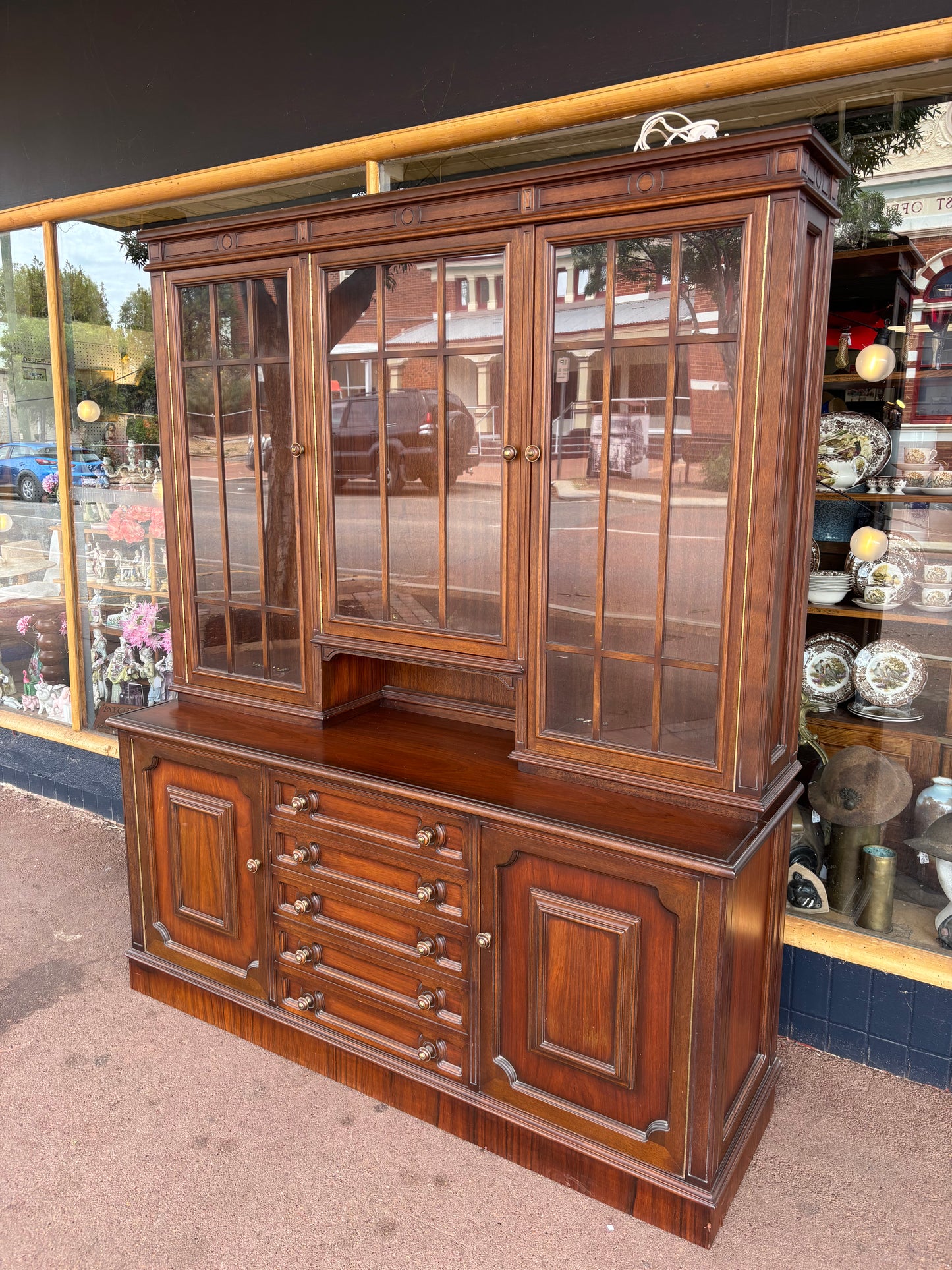 Vintage glazed top buffet sideboard