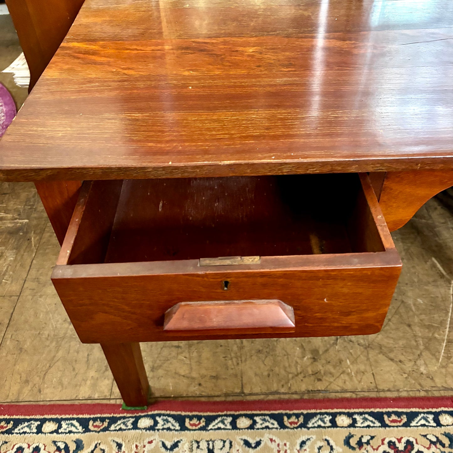 Vintage Jarrah Desk / Writing Table