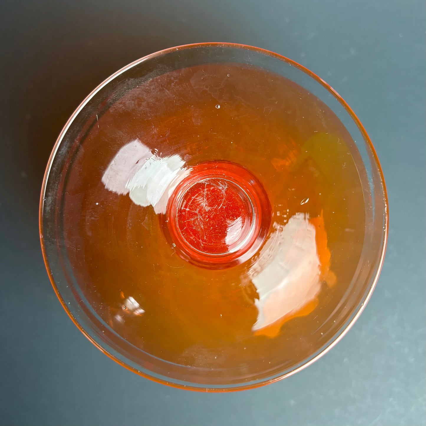 Large Vintage Orange Art Glass Goblet Vase – Hand Blown with Trailed Rim 28cm