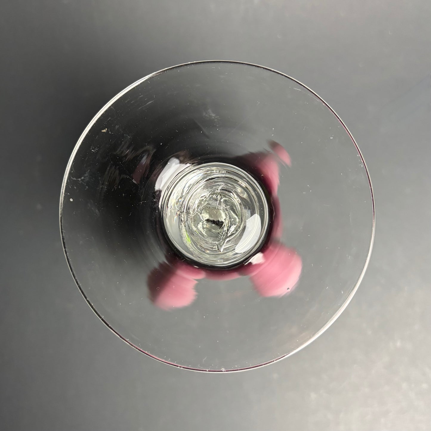 Tall Vintage Empoli Amethyst Cased Glass Vase with Twisted Stem