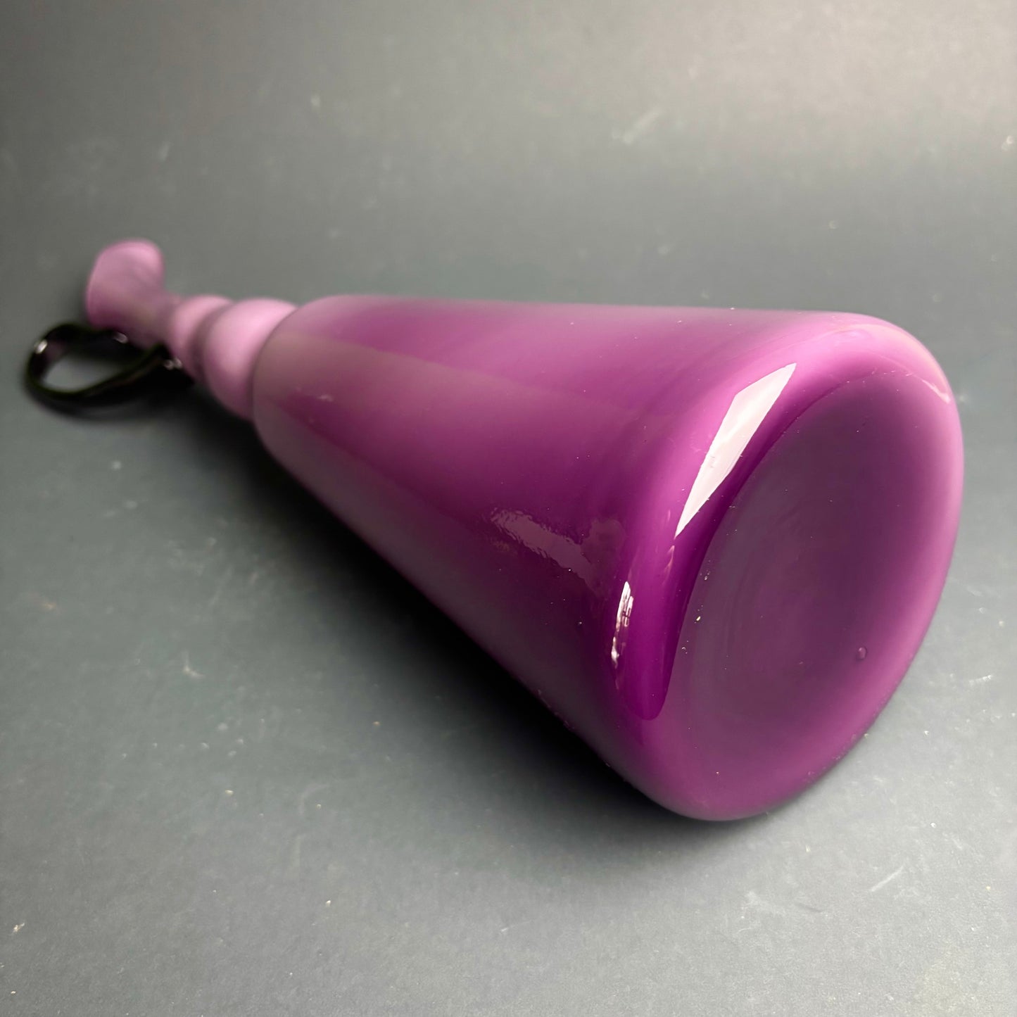 Vintage Empoli Amethyst Cased Glass Ewer Jug with Applied Handle – Tall Italian Art Glass