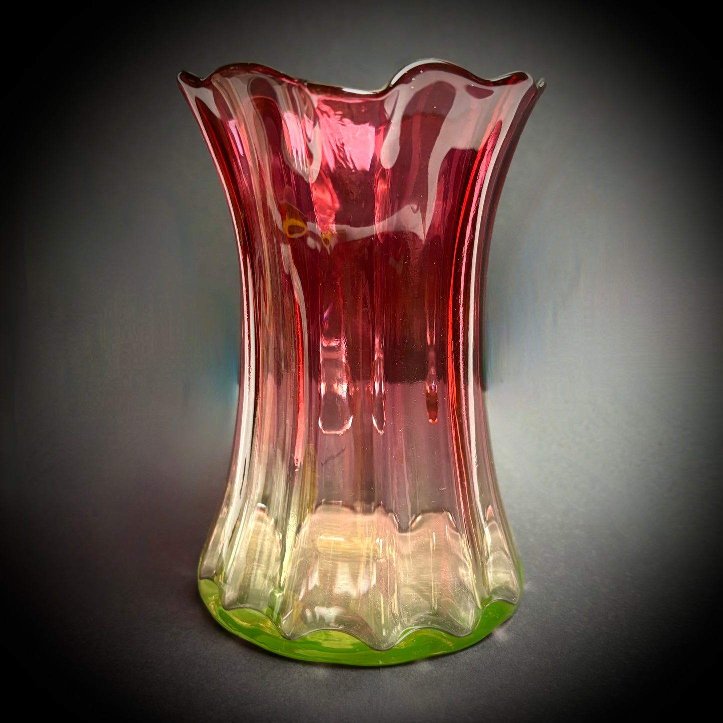 Victorian Rubina Verde Uranium Glass Jug