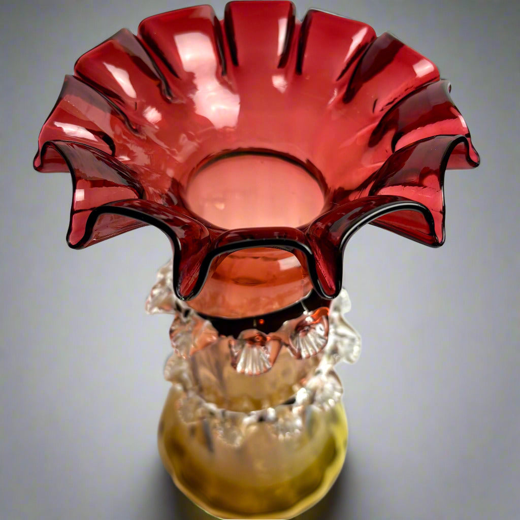 Victorian Amberina Glass Vase