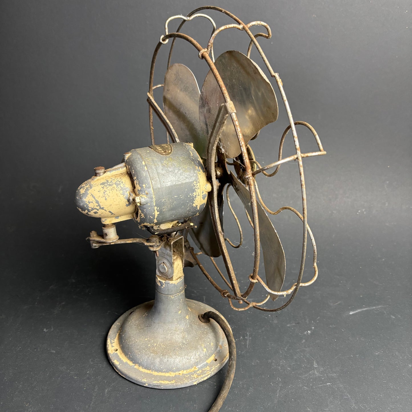 Vintage Limit Electric Desk Fan Australia Brass Blades Cage Industrial