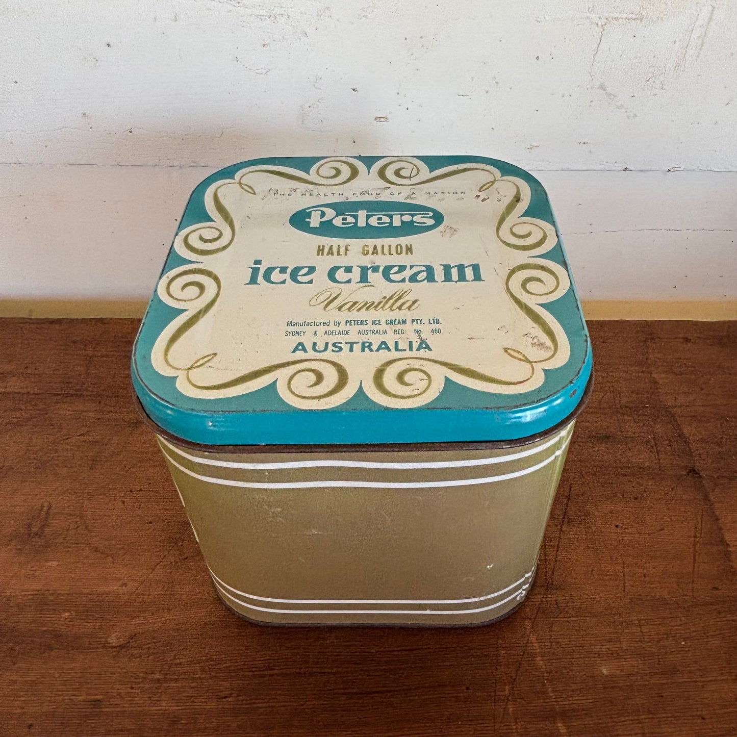 Vintage Peters Ice Cream Half-Gallon Tin – Vanilla, c.1950s