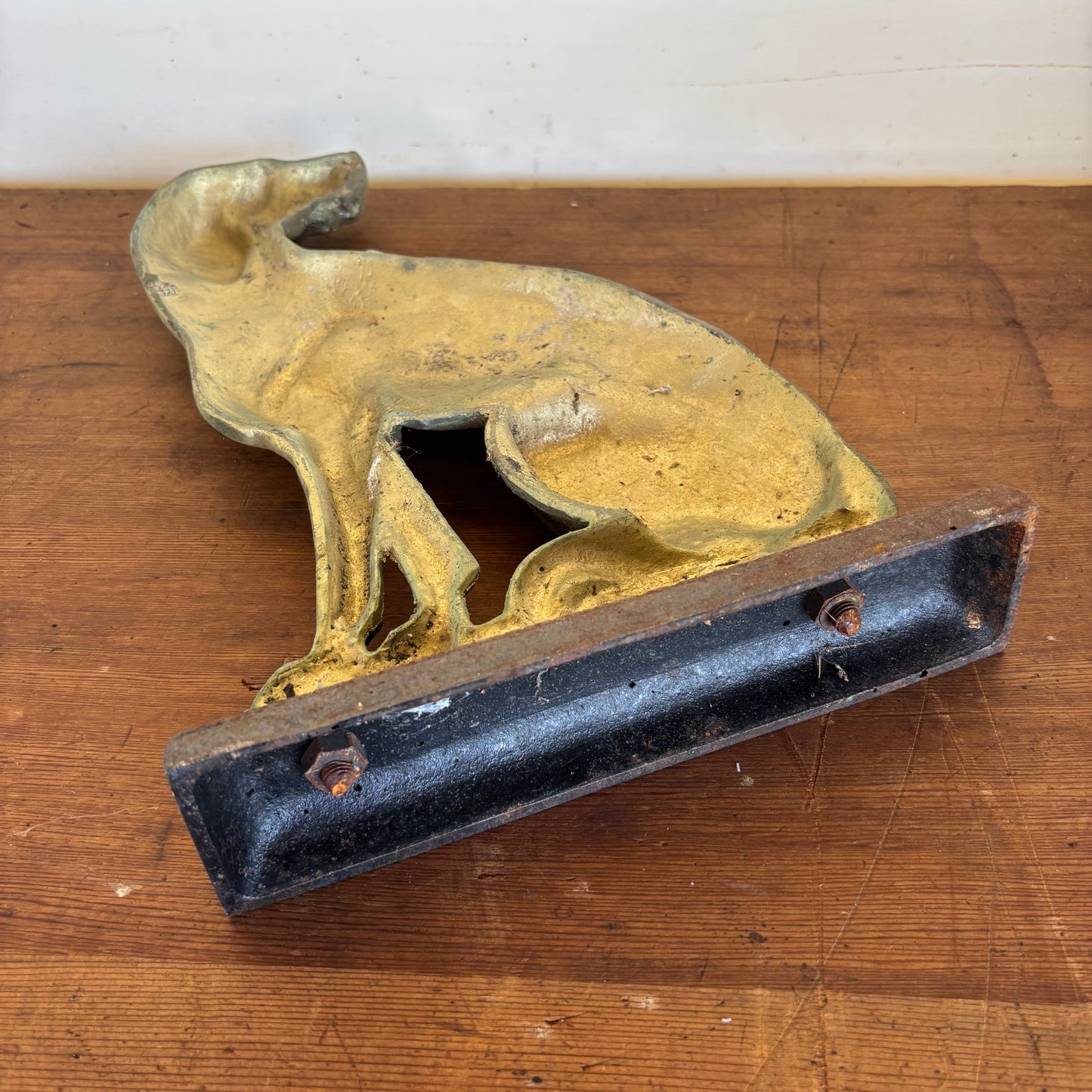 Vintage Brass & Iron Dog Doorstop