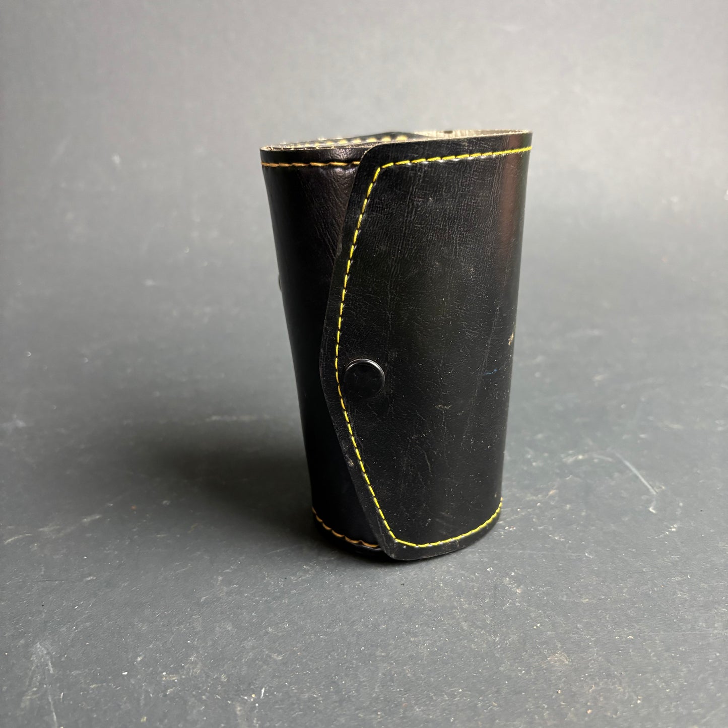 Vintage 1970s Anodised Aluminium Travel Cup Set with Leather Case & Bottle Opener