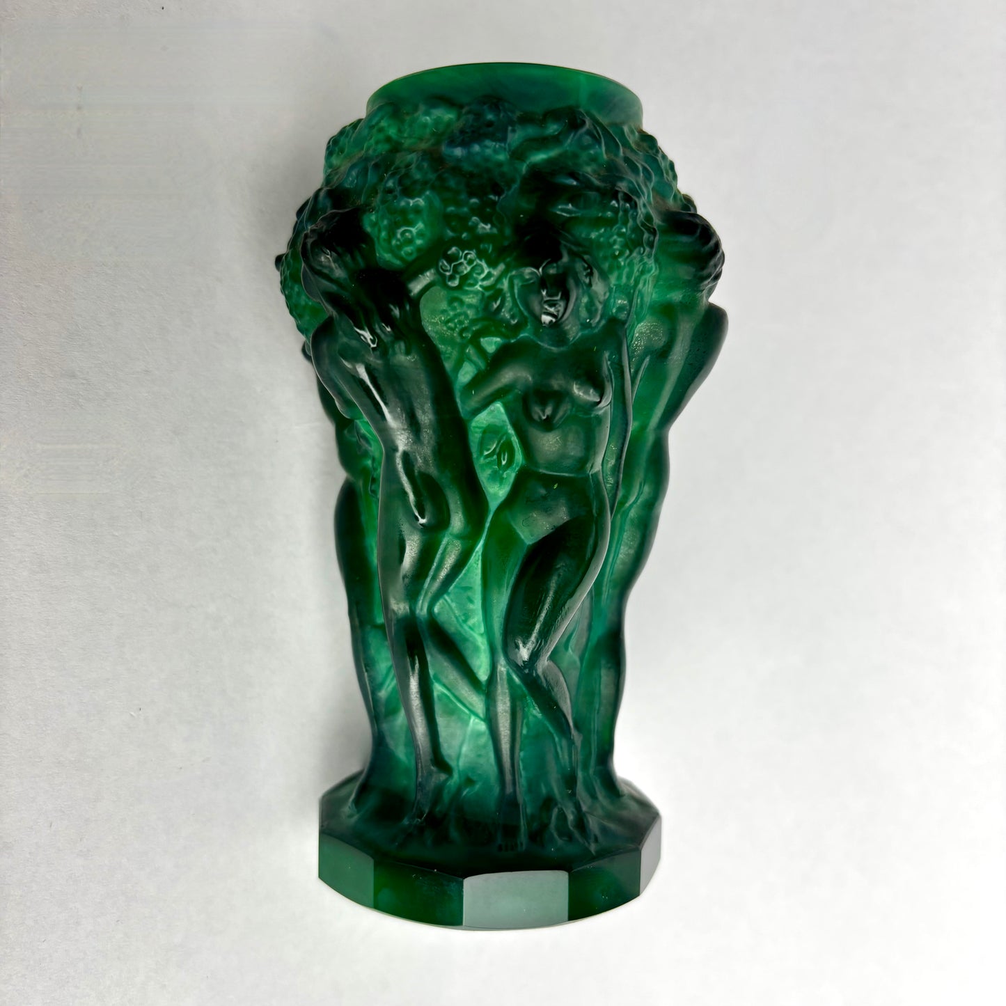 Art Deco H.Hoffmann Bacchantes malachite posy vase