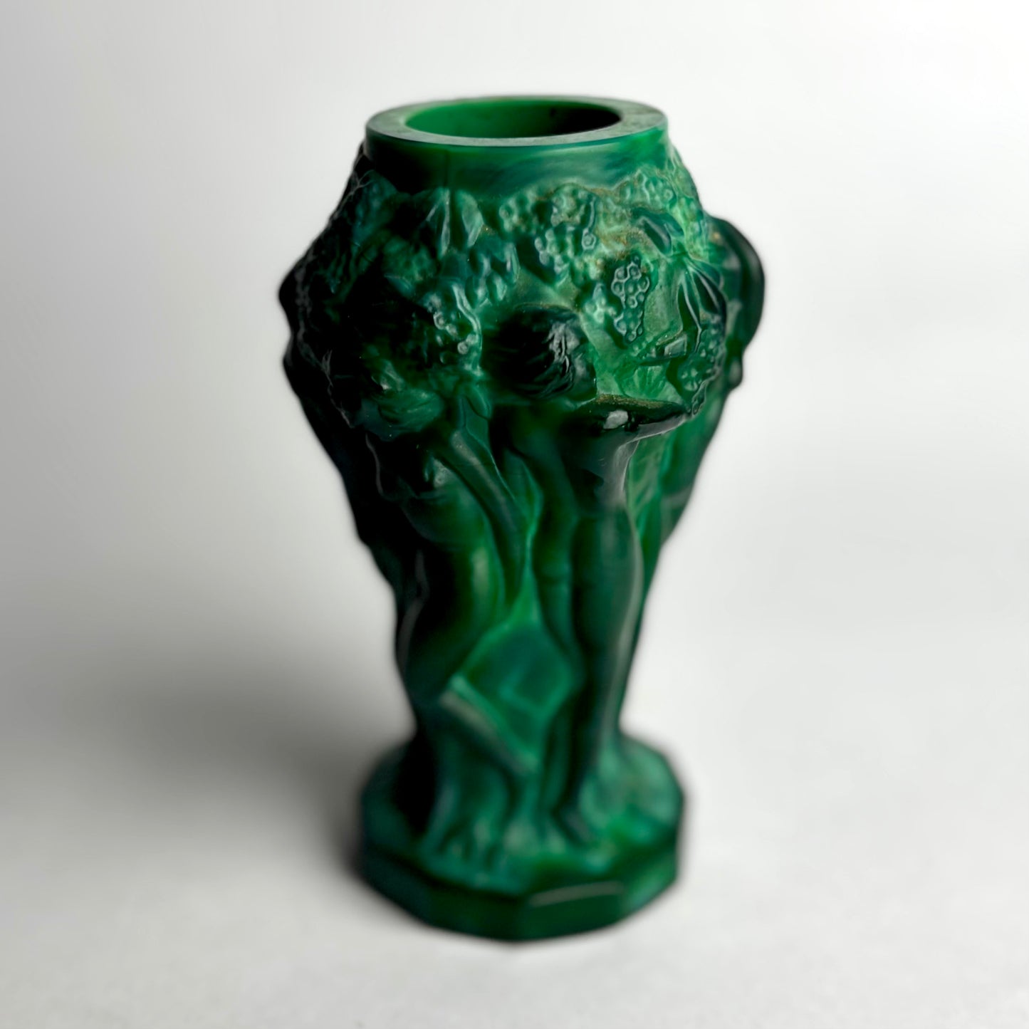 Art Deco H.Hoffmann Bacchantes malachite posy vase