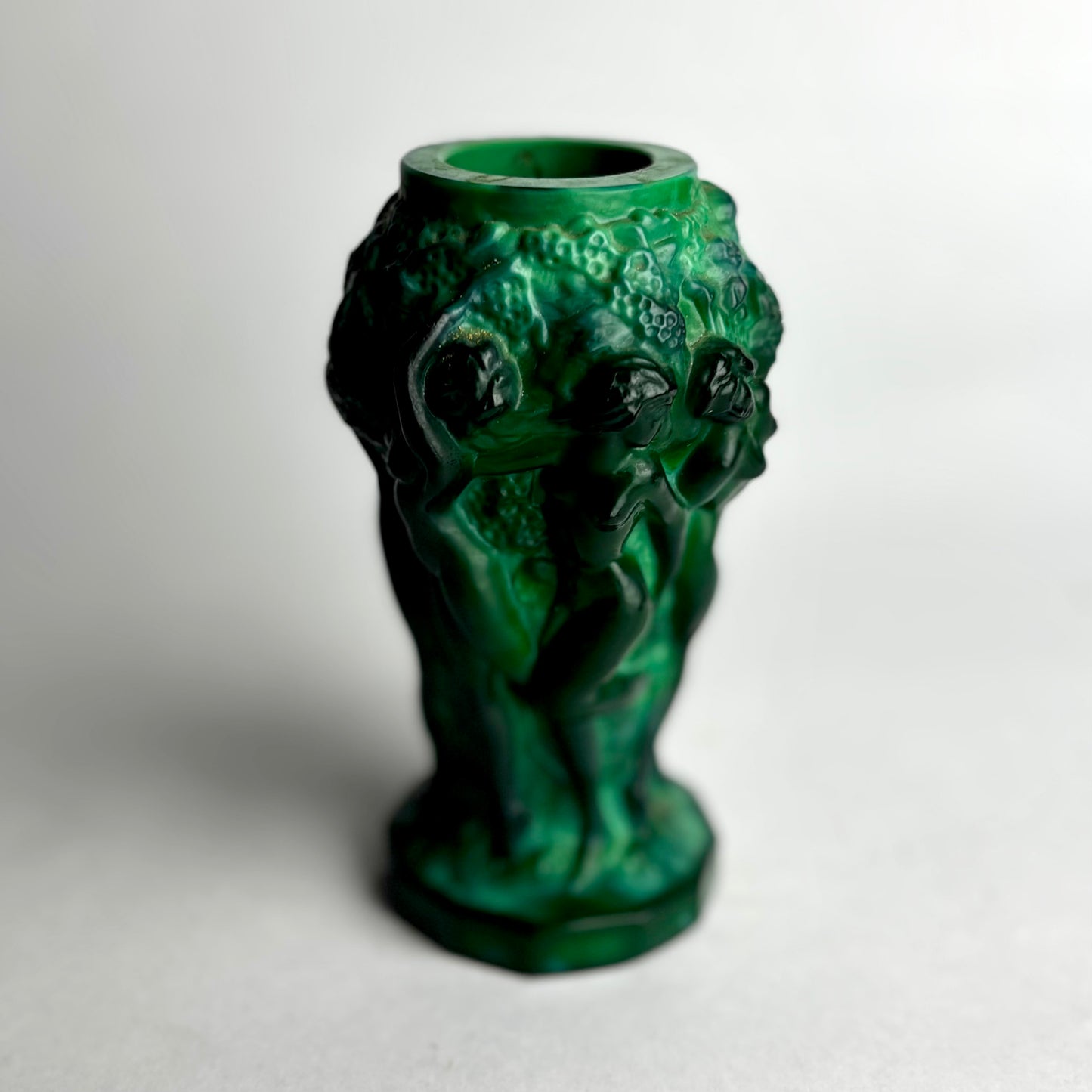 Art Deco H.Hoffmann Bacchantes malachite posy vase